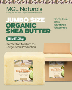 MGL Naturals Unrefined African Shea Butter 25 lb Ivory | White