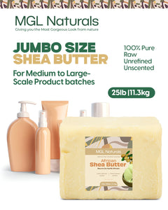 MGL Naturals Unrefined African Shea Butter 25 lb Ivory | White