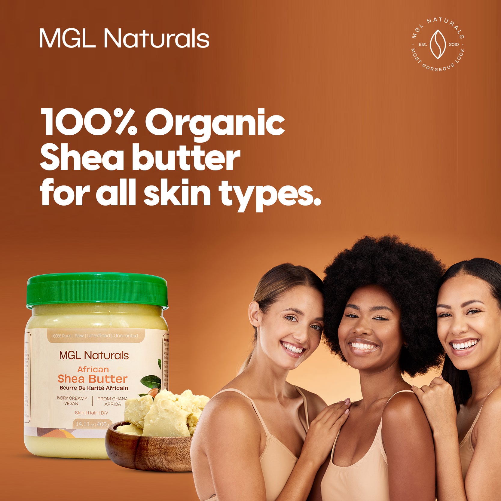 Organic African Shea Butter Pure Raw Unrefined 16 oz.