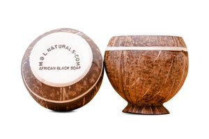 African Black Soap in Coconut Pot